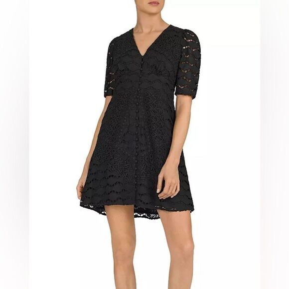 The Kooples Embroidered Fit and Flare Dress - Picture 1 of 6